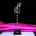Clear Color Creative Engraving Award Promotion Thumbs up Souvenir Crystal Trophy Cup